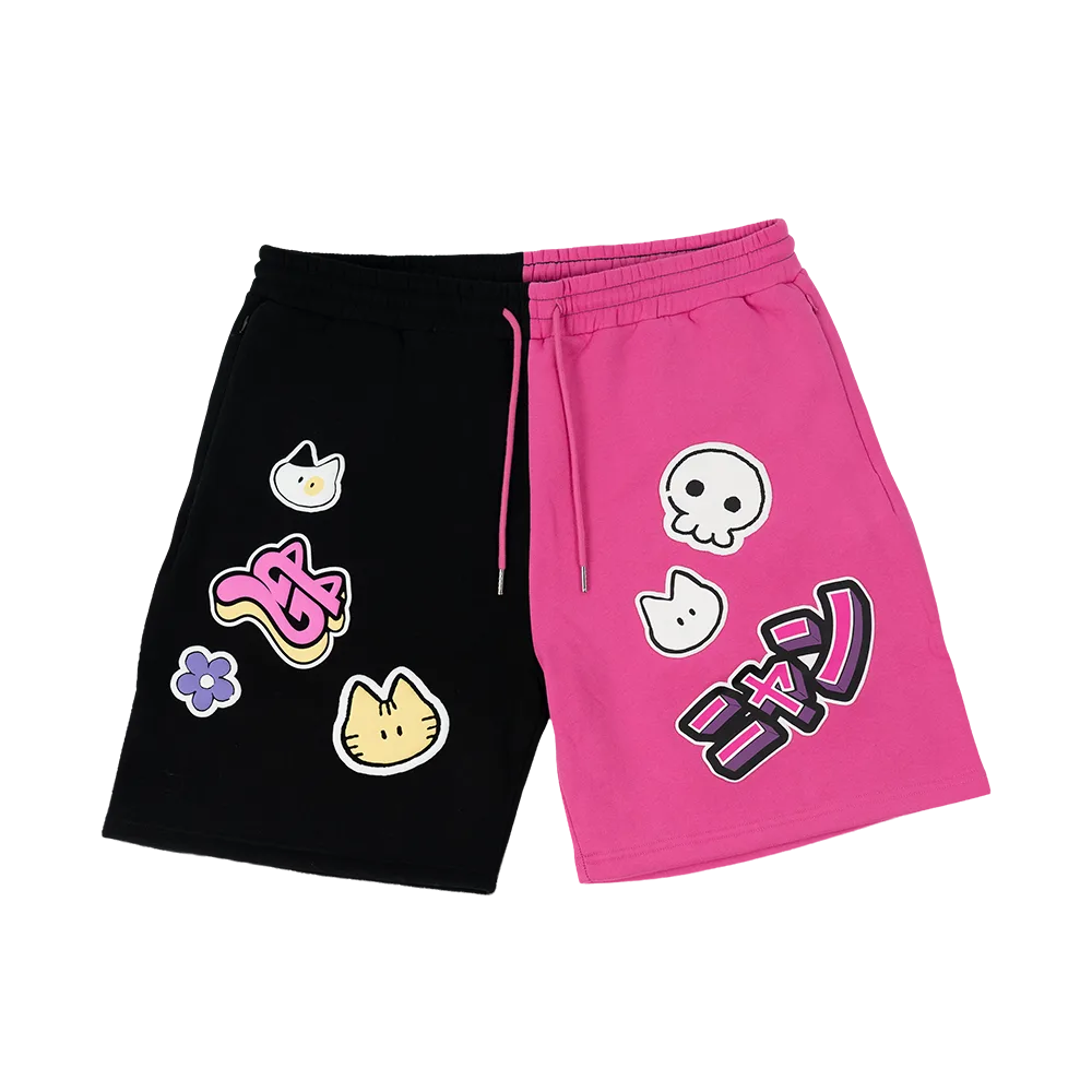 Nyan Service: Sticker Bombed Shorts - View 1