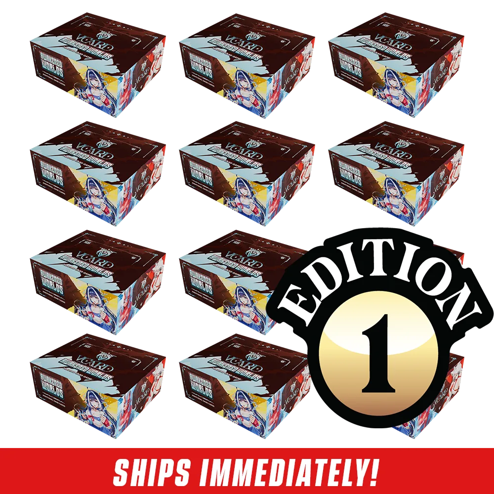 VCard Set 2: Awakened Worlds First Edition Booster Box Master Case (12 Booster Boxes) - View 1