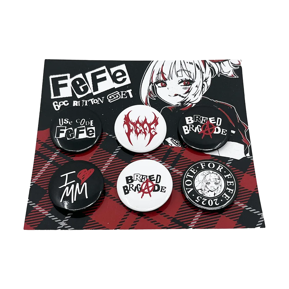 FeFe Button Pin Set - View 1