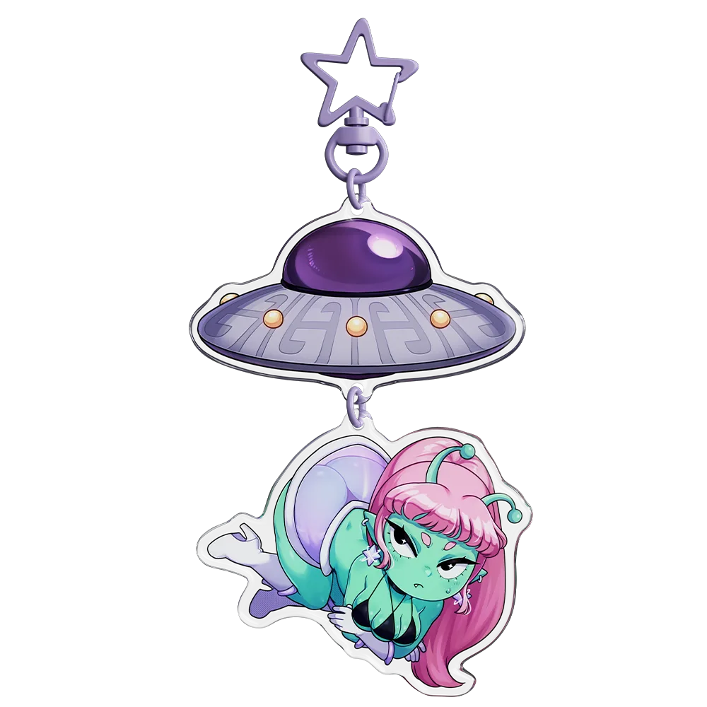 "I Come In Peace" Acrylic Keychain - View 1