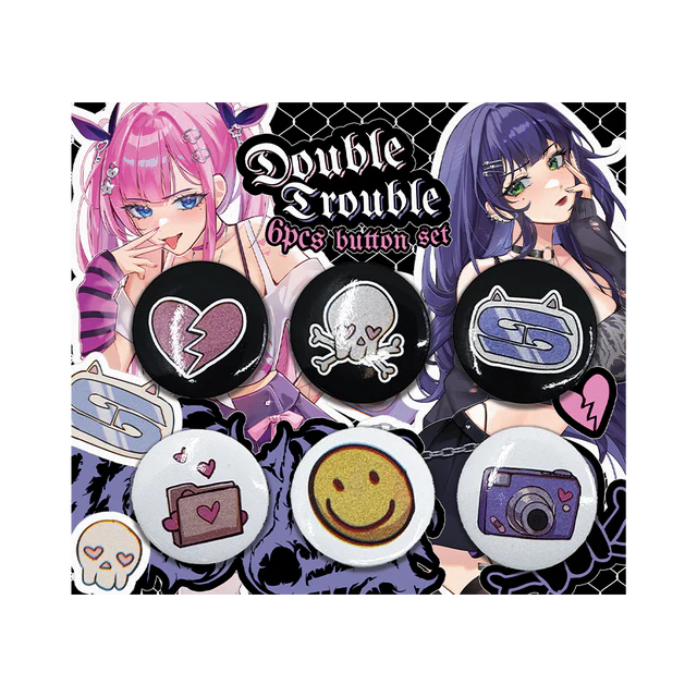 Double Trouble: Button Pin Set - View 1